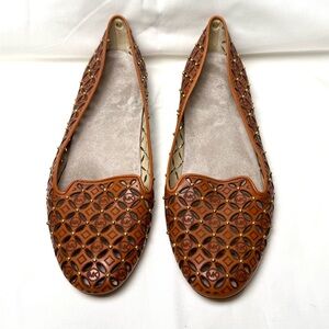 MICHAEL KORS GABRIELLA FLAT LUGGAGE BROWN WOMENS SLIP ON SHOES Size 8 1/2